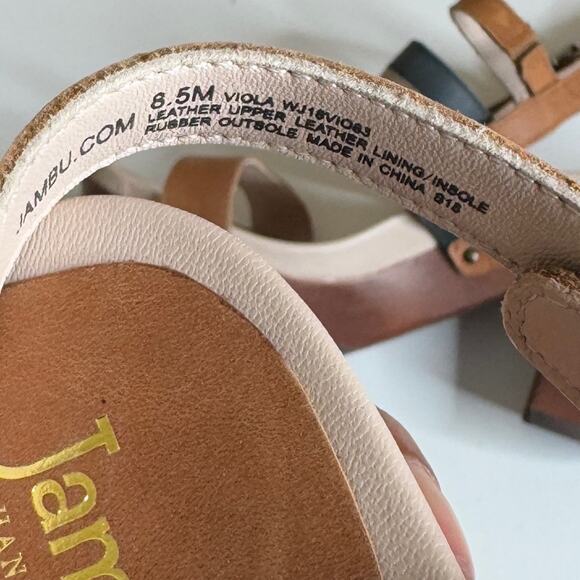 Jambu Viola Hand Crafted Leather Platform Wood Grain Clogs Women's Size 8.5 - Picture 10 of 11